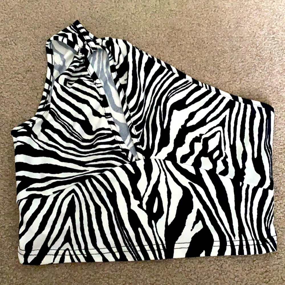 Shein zebra black crop top